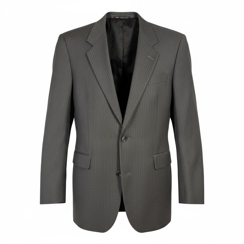 Vintage Men's Raffinati Gray Pinstripe 100% Wool 2 Button Sport Coat - Size 40R